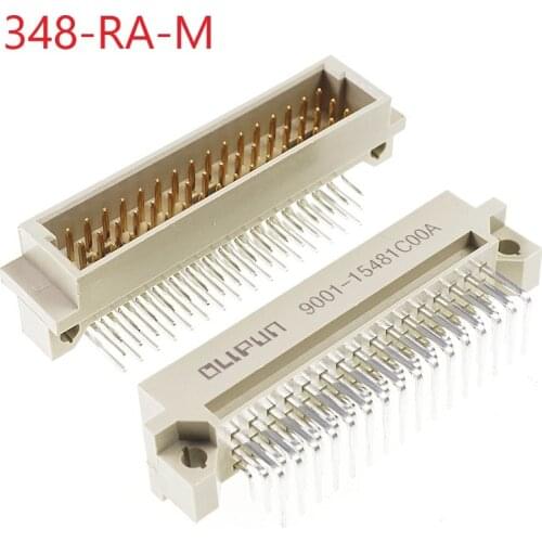 5pcs DIN 41612 Connector 3 Rows 48 Pin Plug Header Male Pins Right Angle Through Hole 3x16 48 Pin Pitch 2.54mm