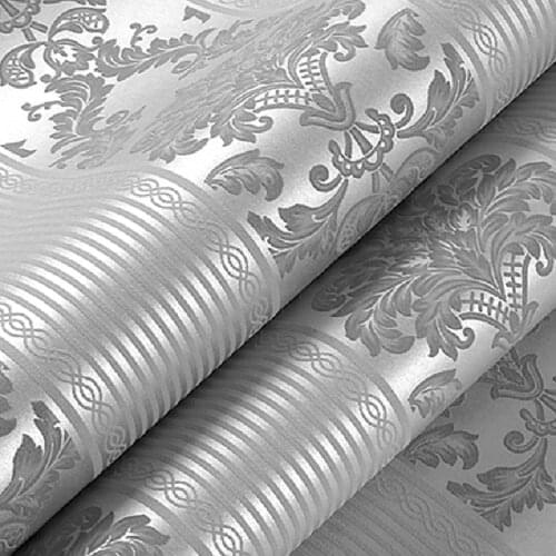 Luxury Beige Silver Embossed Texture 3D Striped Damask Wallpaper Roll For Wall Bedroom Living room Home Decor Wall Paper