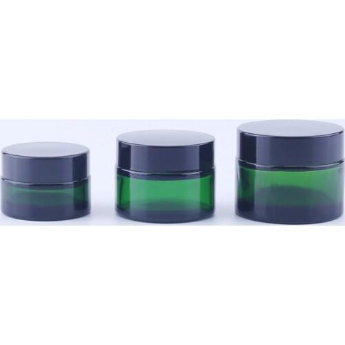 6pcs 20g 30g 50g Empty Green Glass Cosmetic Jars Makeup Container Lotion Bottle Vials Face Cream Sample Pots Gel Box