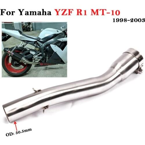 Slip On For Yamaha YZF R1 MT-10 1998-2003 Motorcycle Exhaust Pipe Escape Systems Modified Stainless Steel Middle Link Pipe 51mm