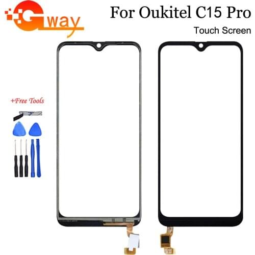 Top Quality Front Glass Lens Touch Glass Panel For 6.09" Oukitel C15 Pro Touch Screen Digitizer Sensor Without LCD+ Tools