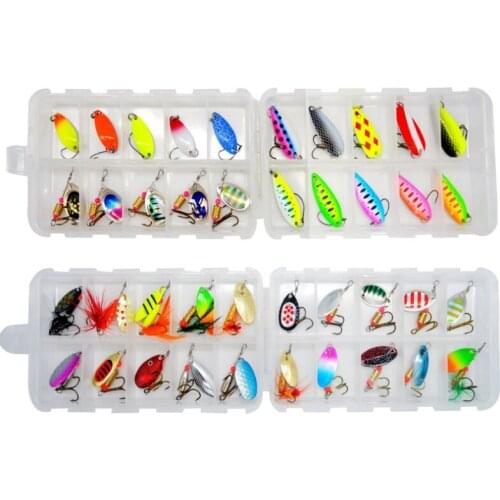 WLDSLURE 20pcs/box 2g 3g 3.5g 5g Fishing Spoon Set Metal Fishing Lure Spoon Artificial Hard Bait Trout Spoon Lures For Fishing