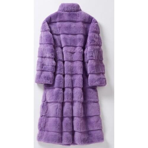 High Quality Natural Rex Rabbit Fur Coats Women Outwear Winter Real Fur Jackets Plus Size