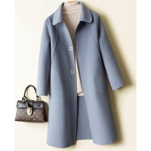 Female Jacket Woolen Coat Loose Long Sleeve Thick Womens Outerwear Ladies Overcoat Jackets for Women 2021 Autumn Winter Y520