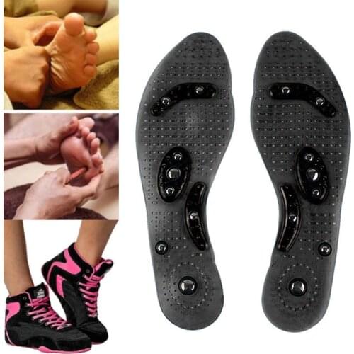 1pair Magnetic Insoles Feet Therapy Magnetic Silicone Massage Slimming For Weight Care Therapy Insoles Shoes Loss Mat Foot F5U8