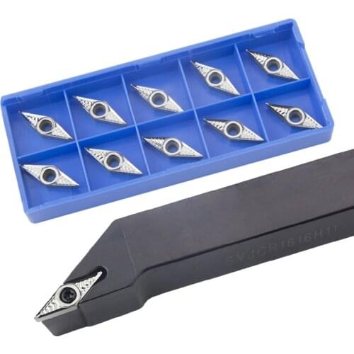 1pc SVJCR1212H11 SVJCR1616H11 SVJCL1616H11 External Turning Tool Holder VCGT11 Carbide Inserts Lathe Bar Cutting Tools Set