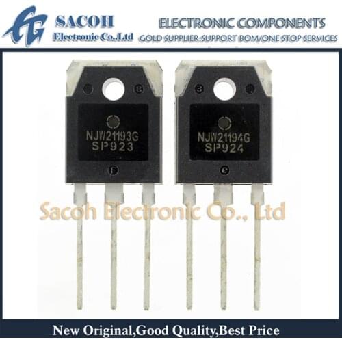 10Pairs NJW21193G or NJW21193 + NJW21194G or NJW21194 TO-3P 16A 250V 200W NPN PNP Silicon Power Transistor