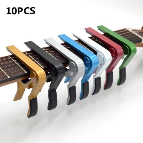 10 Pack Universal Capo Guitar Accessories Quick Change Clamp Key Aluminium Alloy Metal Acoustic Guitar Capo for Guitar Parts