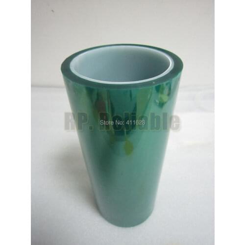 1x 350mm*33 meters*0.06mm Heat Appliance Adhesive PET Green Tape for PCB Plating Masking, Coating Shielding, Printing