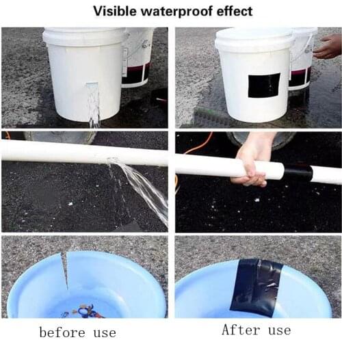 20cm Super Strong Fiber Waterproof White and BlackTape Stop Leaks Seal Repair Tape Performance Waterproof Stickers Caulk Tape