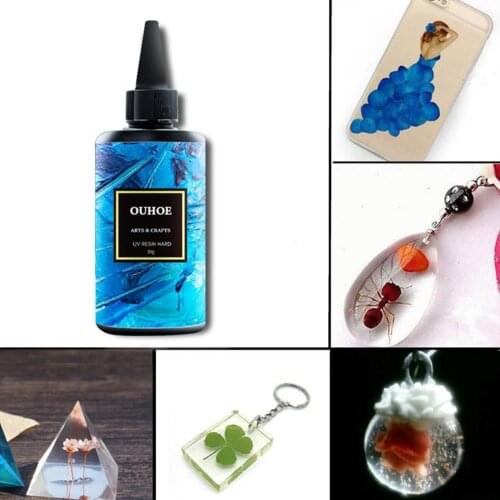 200g UV Resin Mold Curing Plastic Glue Cure Resin Hard Clear Jewelry Ultraviolet Crafts UV Glue Resin Gel Curing DIY Activa L5Z3