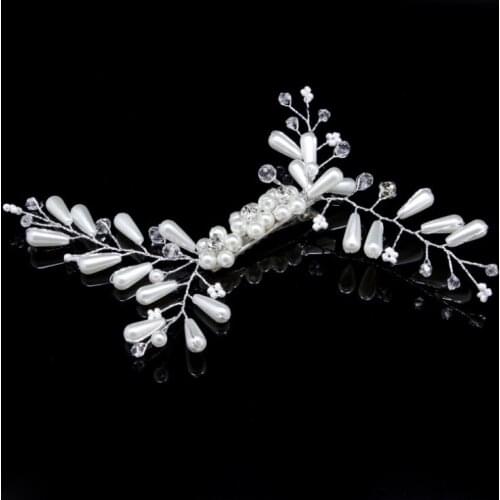 2020 New Bride European Design Leaves Wedding Hair Accessories Pearl Crystal Flower Bridal Hair Comb Wedding Hair Jewelry