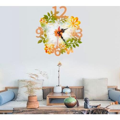 2021 New Silent Clock Silicone Mold Resin Decoration DIY Flower Clock Plate Mold Epoxy Resin Artwork