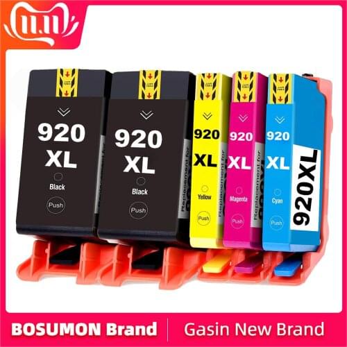 Bosumon 5Pack 920XL Compatible Ink Cartridge Replacement For HP 920 XL Officejet 6000 6500 6500 6500A 7000 7500 7500A printers