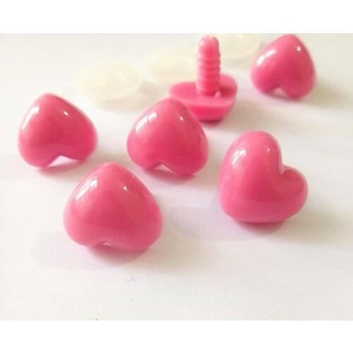 500pcs/lot 16x18mm new pink heart shape toy nose safety toy nose with hard washer for diy plush doll findings