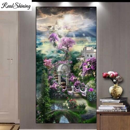 DIY diamond painting European sky garden building Gift Square Round Diamond full diamond Mosaic Diamond Embroidery puzzle F971