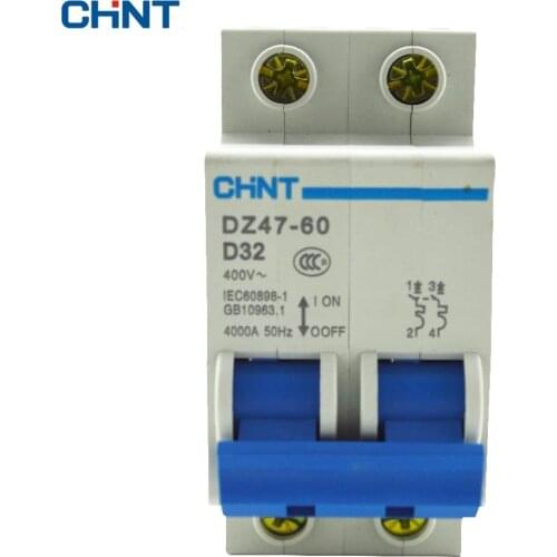 CHINT Miniature Circuit Breaker Mcb DZ47-60 2P D32 Household Miniature Circuit Breaker Air Switch 32A