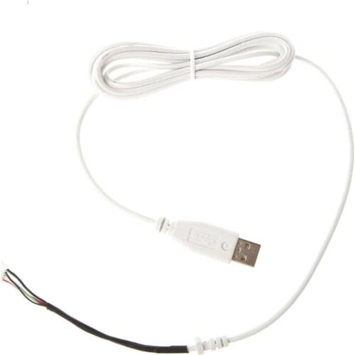 2m White USB Mice Line USB Mouse Cable White Wire Replacement Repair Parts for razer DeathAdder 2014 Game Mouse