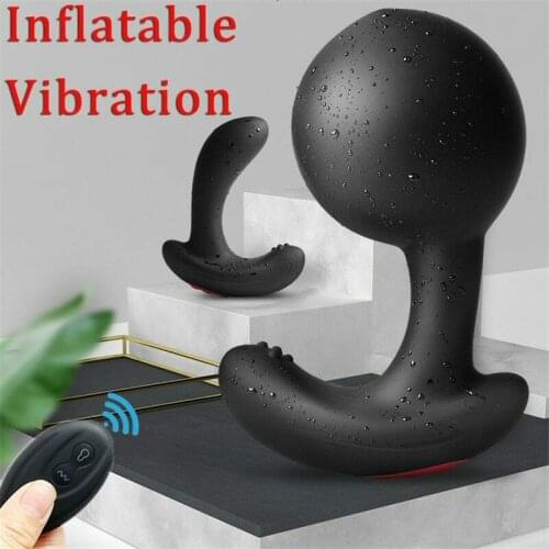 Wireless Remote Control-Male-Prostate-Massager-Inflatable-Vibrating-Butt-Plug