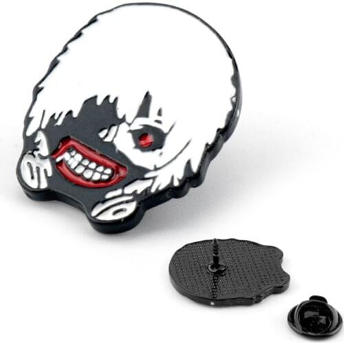 Anime Jewelry Tokyo Ghoul Brooch Enamel Pin Horror Skull Face Brooches Pins Men Women Backpack Bag Shirt Badge Brooch Trinket