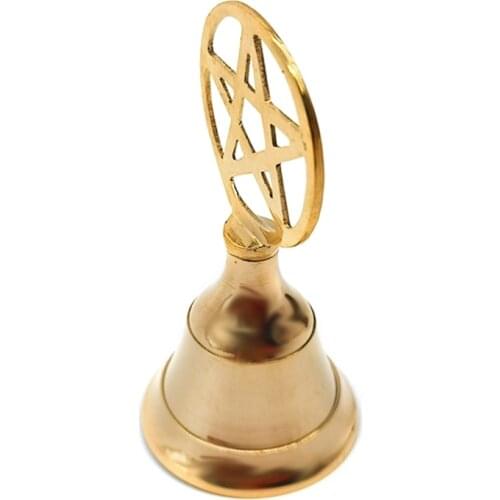 634E Ritual Cup Altar Goblet Wicca Gold Plating Brass Ceremony Moon Divination Astrological Tool Witchcraft Prop Supplies