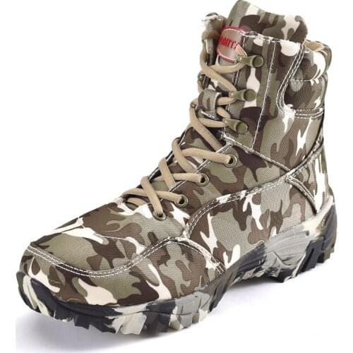Men Military Boots Quality Special Force Tactical Desert Combat Ankle Boats Army Work Shoes Outdoor Male Camouflage Hiking Boots