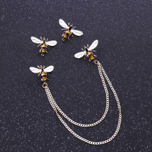 2021 Fashion Jewelry New Gold Plated Cute Enamel Pin Metal Bee Brooch Badges Pin Vintage Animal Collar Brooches For Women Men