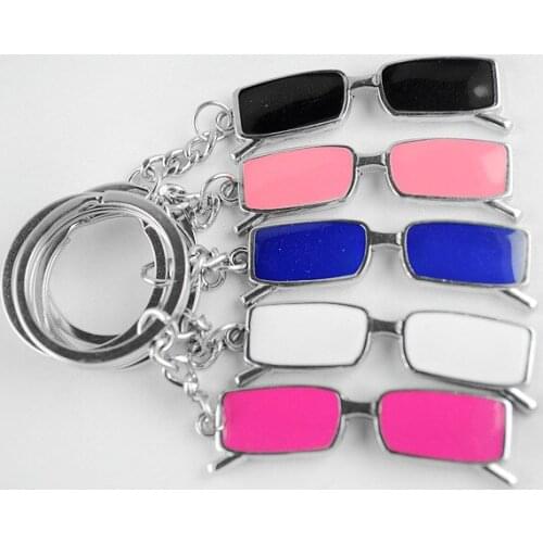 Glasses key chain Creative fashion gifts keychain mixed colors 20pcs/lot
