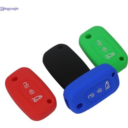 Jingyuqin 10ps 3 Buttons Silicone Car Key Case Cover Skin For Lada Priora Sedan Sport Kalina Granta Vesta X-Ray XRay