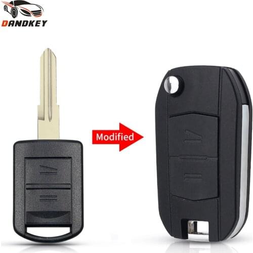 Dandkey Modified Flip Key 2 Buttons For Vauxhall Opel Corsa C Combo Tigra Meriva Agila Fob Remote Car Key Shell Uncut Blank Case