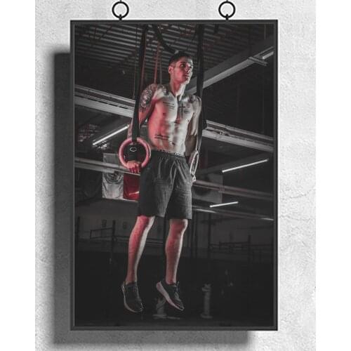 Fitness Bodybuilding Man Strong Muscles Equipment Exercise 3 Wall Sticker Silk Fabric Poster Art Indoor Decor Bright