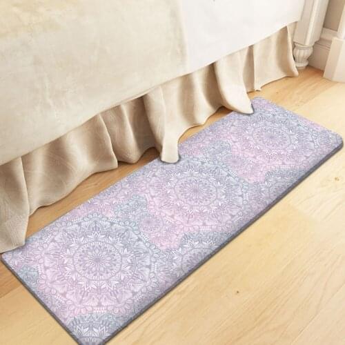 Alfombra Bedroom Living Room Decoration Flannel Comfortable Carpet European Style Carpet Rectangular Elegant Flower Mandala