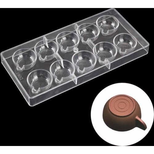 DIY 3D cup shape Polycarbonate Chocolate bar Mold Candy Food Grade bakeware PC Chocolate Mould jelly Tray baking Pastry Tool
