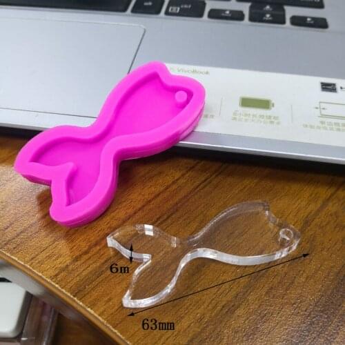 Mermaid tail silicon mold resin mold keychain tool rubber mold clay tool DIY use female jewelry pendant dog tag KLM