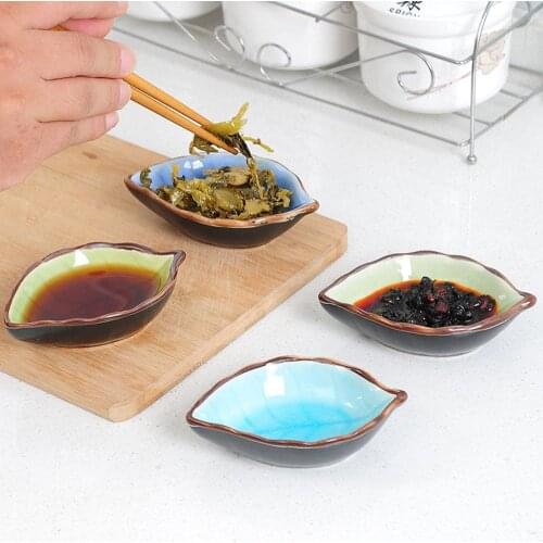 Leaf Shape Dip Saucer Ceramic Kitchen Multi-purpose Dressing Tomato Dish Box sauce bowl ableware bowls