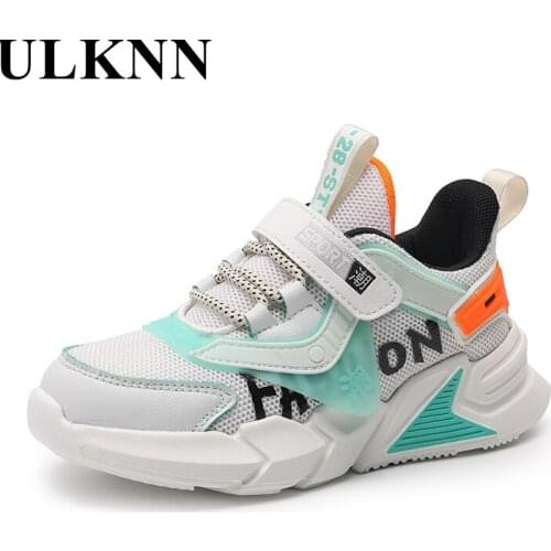 ULKNN Boys Sports Shoes Summer Sneakers For Children Solid Color Shoes Round Toe Footwears Mesh Shoes Kids Soft Bottom 2021