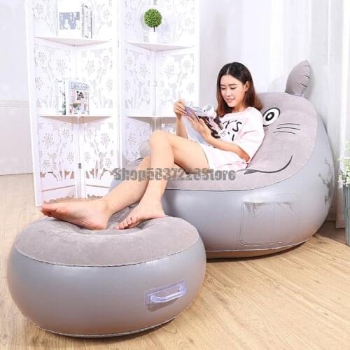 Lazy Sofa Chinchilla Bed Single Inflatable Sofa Bedroom Lovely Couch Small Lunch Break Fashion Air Cushion Sofa Chair