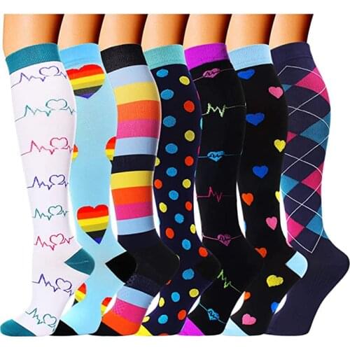 New Compression Stockings Knee High 20-30mmhg Fit For Medical Varicose Veins Edema Diabetes Nurse Hiking Running Men Women Socks