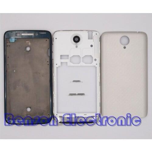 BaanSam New LCD Holder Front Frame Middle Frame Battery Back Cover For Lenovo S650 S658T Housing Case With Power Volume Buttons