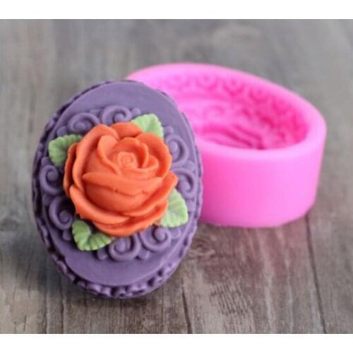 Wholesale!!1pcs Single Love Rose (H0047) Food Grade Silicone Handmade Soap Mold Crafts DIY Mould