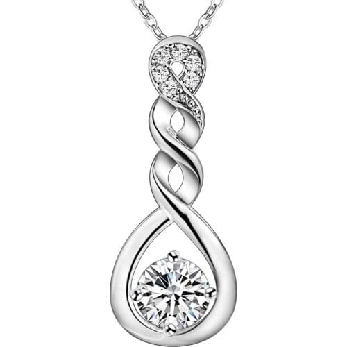 Wholesale Charm Silver Color Pendants For Women Fashion Jewelry Necklace Lady Fashion Jewelry Heart Stone AN058