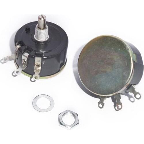 PHISCALE 2Pcs WX112(050) 5% Tolerance 5W 4K7 6mm Round Shaft Single Turn Rotary Wirewound Potentiometer Variable Resistor