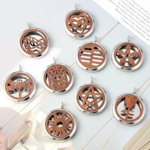 The New Round Eye Pendant Can Open The Hollow Perfume Box Perfume Essential Oil DIY Accessories Accessories 31 Colors