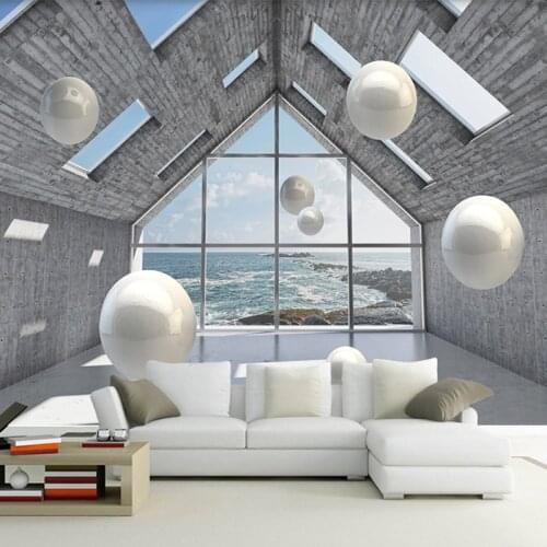 Custom Photo Wallpaper 3D Abstract Space Stereoscopic Circle Ball Background Mural Wall Painting Living Room Sofa TV Backdrop