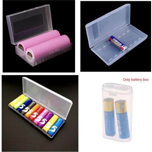 Portable Carrying Box 18650 Battery Case Storage Acrylic Box Clear Transparent Plastic Safety Box for 2pcs 18650/ AA Battery