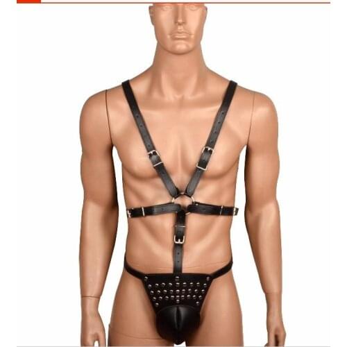 PU Leather Harnesses Men Bdsm Fetish Bondage Slave Bondage Restraints Body Harness Malesex toys for men Adult Game Bdsm Bondage