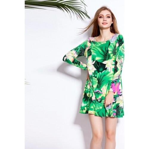 Hot Sale Spring Autumn Leisure Loose Design Slim Fit O Neck Large Womens Fat Cotton T Shirt Dress .XXXL 02