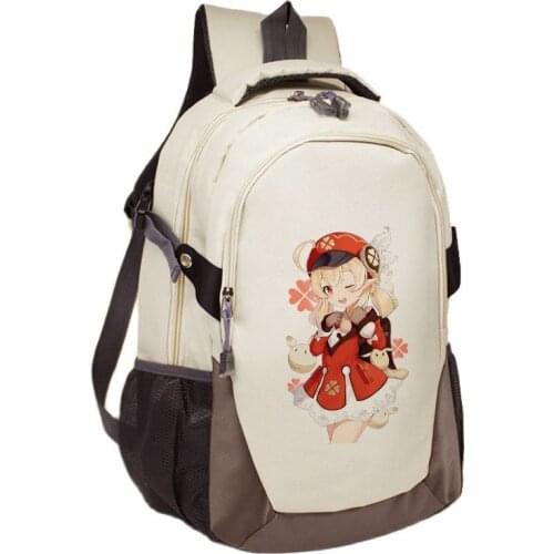 Game Genshin Impact cosplay Keqing Klee Fischl Fashion Backpack Shoulder Bags 3D Print School Bag Mochilas Student Backpack gift