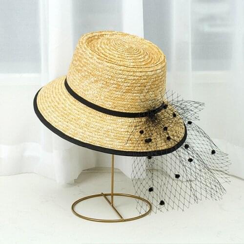 Summer Korean Fashion Mesh Concave Top Ring Wheat Straw Hat Basin Hat Traveling Travel Shooting Vintage Casual Beach Hats Women