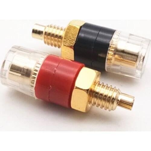 1Pair 4mm Banana Plug Copper Gold-Plated Crystal Binding Post socket Connector for Audio Speaker Amplifier Terminals Connector